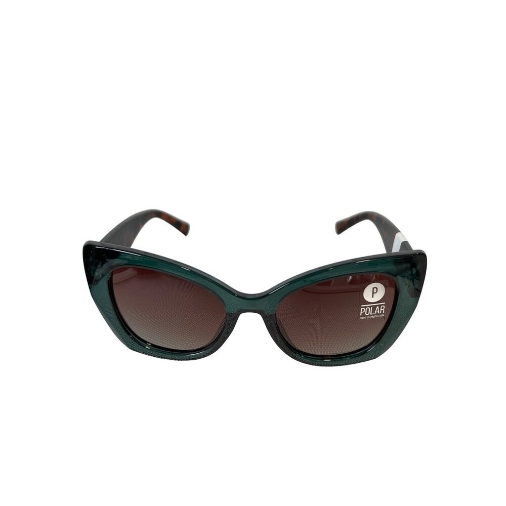 Kreedom Polarized Cat Eye Sunglasses UV Protection Green Tortoise Brown Chic NEW